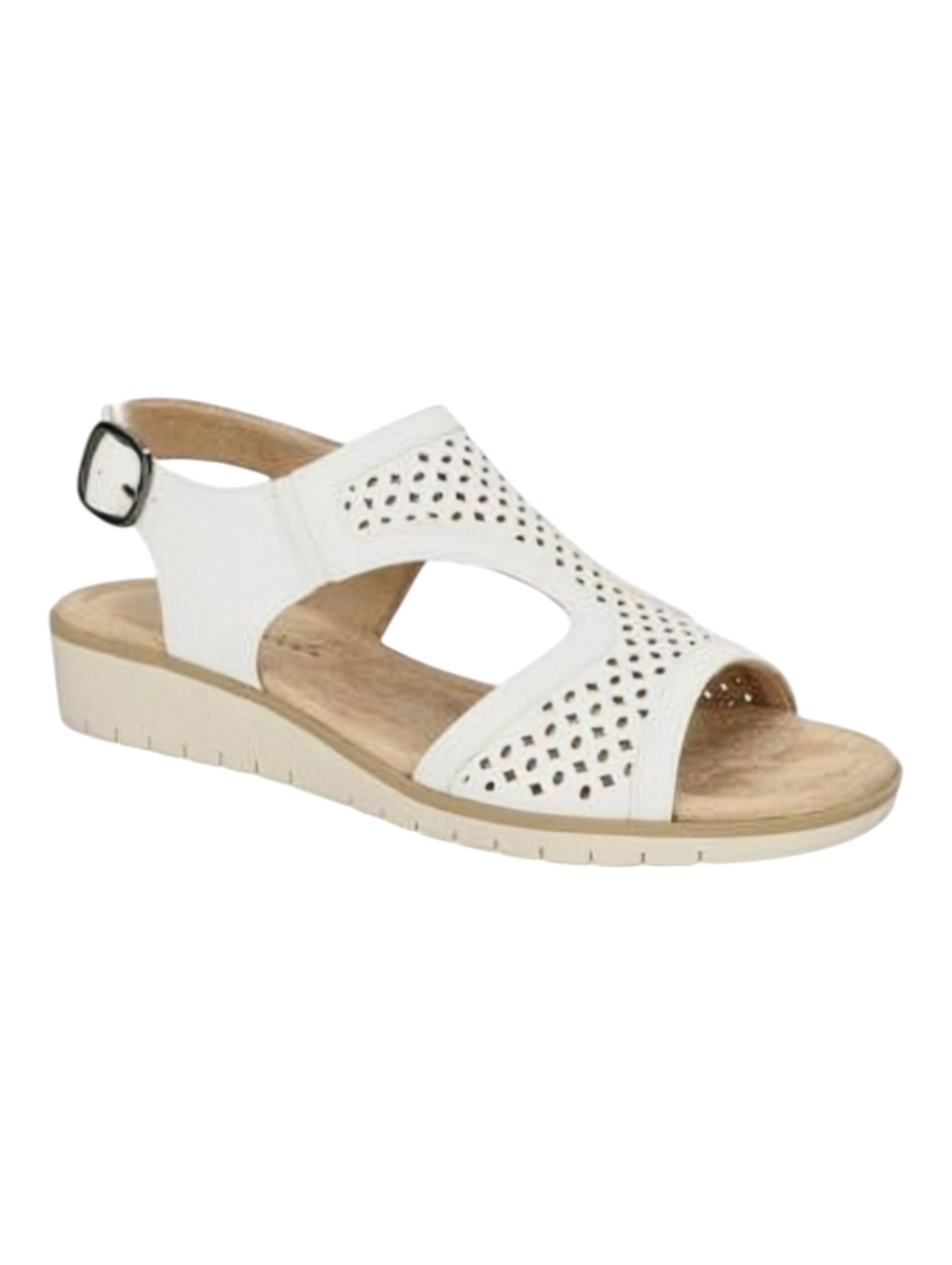 Easy Street Alba Comfort Slingback White Perforated Wedge Sandal Size 11